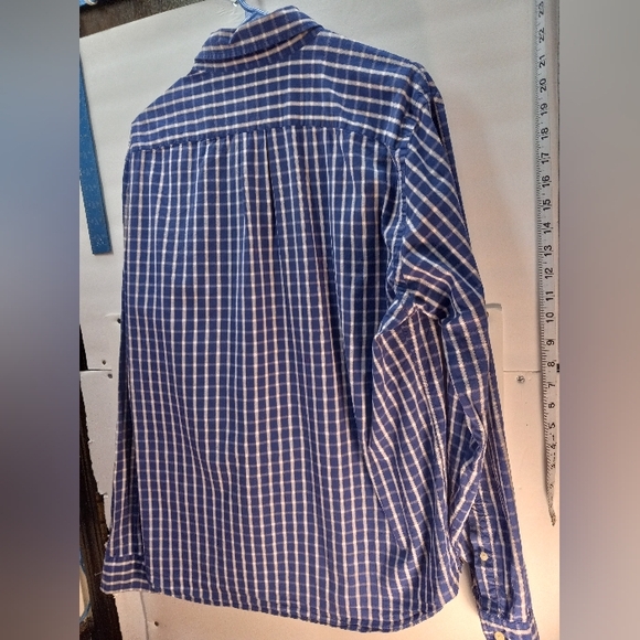 J.Crew Plaid Sunwashed Oxford Tailored Large Blue Business Casual Shirt Office - Picture 6 of 16